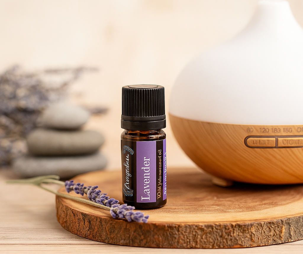 etherische olie lavendel met diffuser