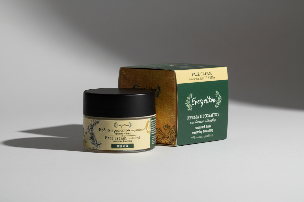 Krem do twarzy na dzień i noc Aloes - Nawilżający - Evergetikon
