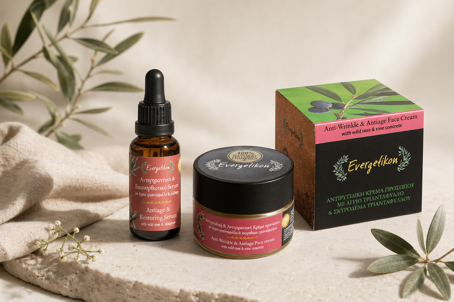 Anti age crème + restoring gezichtsserum