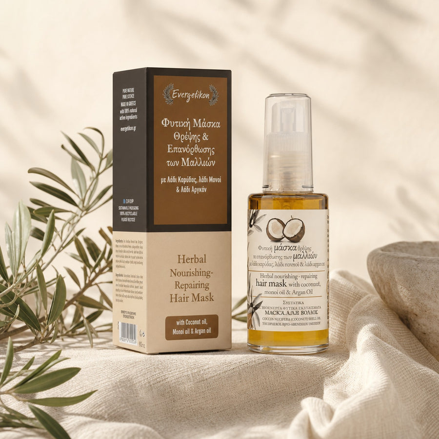 Natuurlijk haarmasker met argan- & kokosolie - Evergetikon