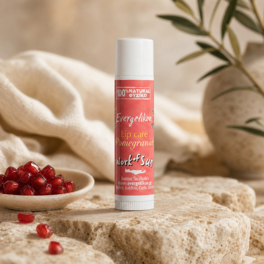 Lippenbalsem met bijenwas en granaatappel - 100% natuurlijk - Evergetikon