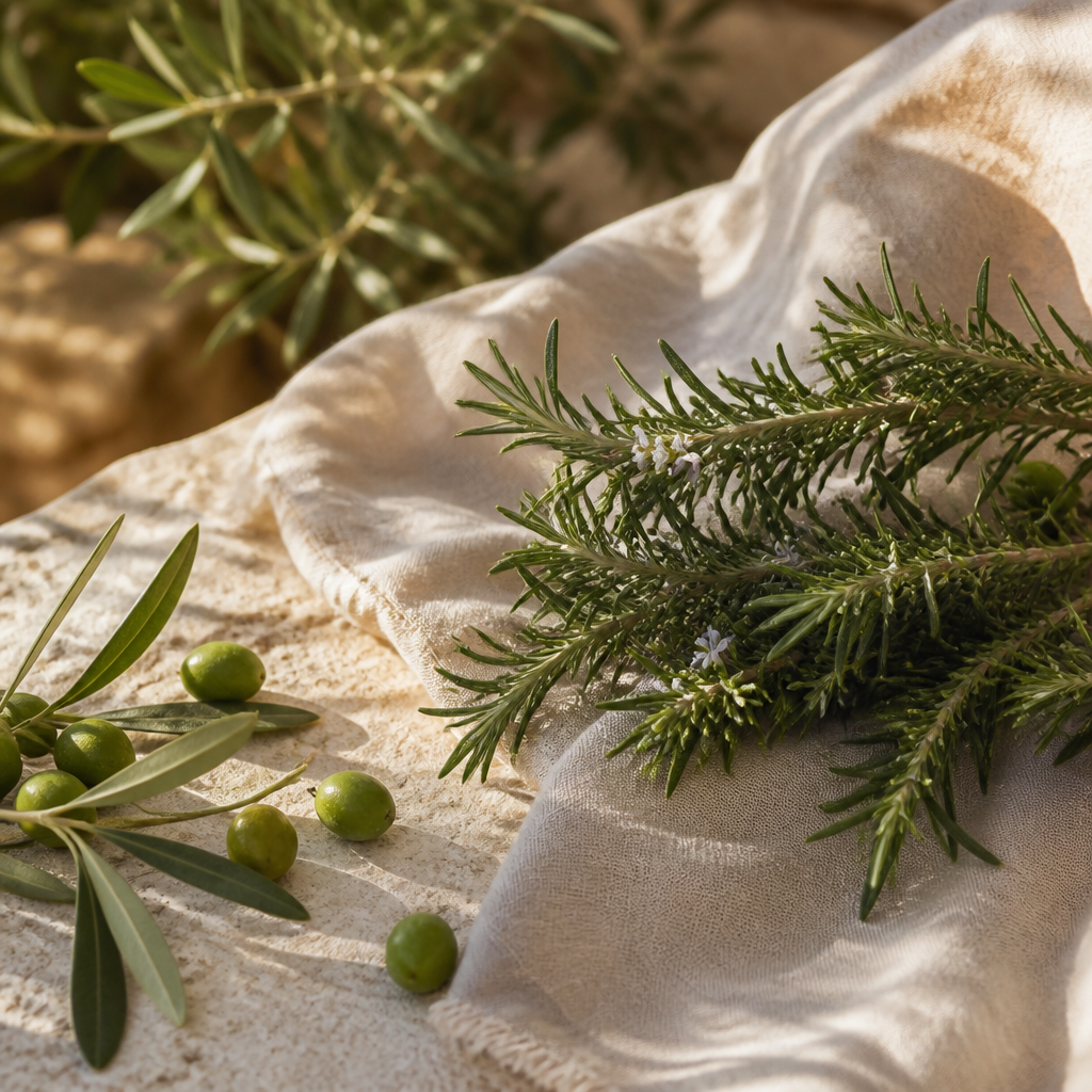 Rozemarijn en olijven — natuurlijke ingrediënten van Kreta